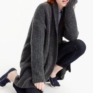 J.Crew Ribbed Shawl Cardigan Charcoal Size S/M